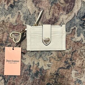 Juicy Couture White Card Holder with Heart Charm